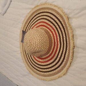 Scala Pronto Rice Paper Straw Wide Brim Straw Sun Hat OS NWT